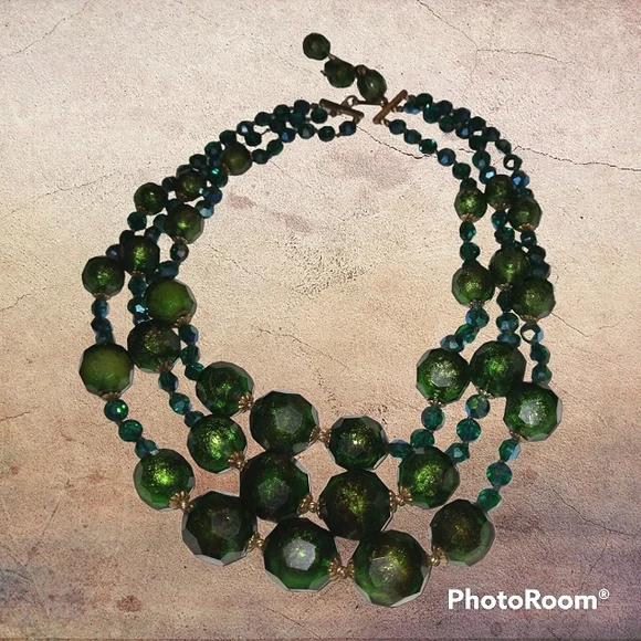 Vintage Mid-Century Beaded Necklace - Picture 1 of 6